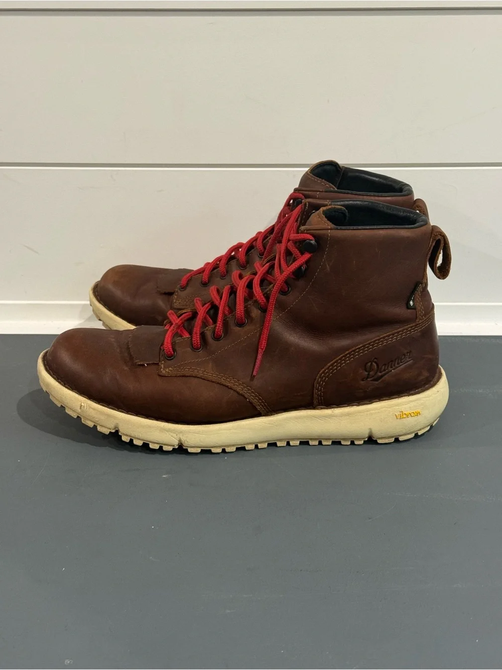 Danner Brown Leather Hiking Boots with Red Laces